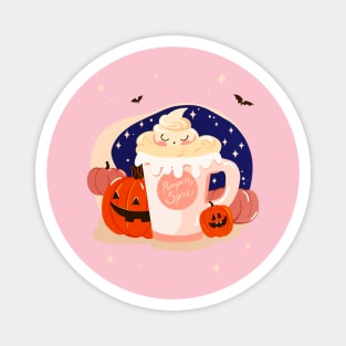 Kawaii Pumpkin Spice Coffee Latte Magnet